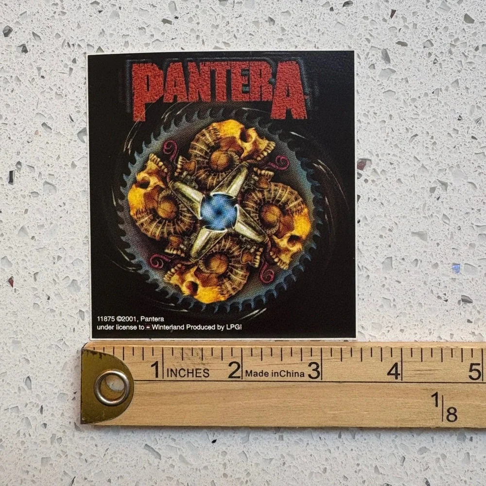 RARE Pantera Sticker Black Red New 2001 Winterland Skull Saw Blade Vintage Y2K